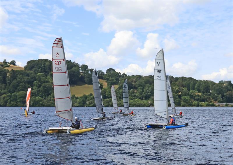 The fleet's away! - Catapult National Championships at Bala photo copyright John Hunter taken at Bala Sailing Club and featuring the Catapult class