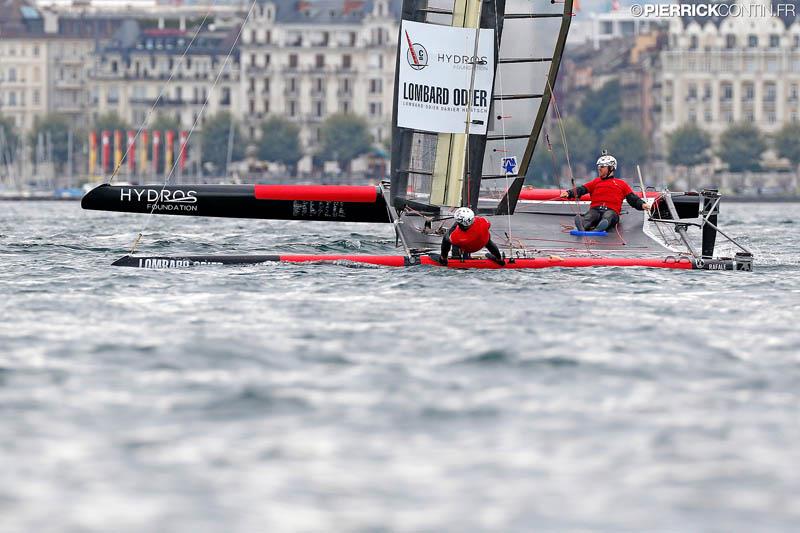 Fleet Race qualification day 2 in the Little Cup 2015 photo copyright Pierrick Contin / www.pierrickcontin.com taken at Société Nautique de Genève and featuring the C Class Cat class