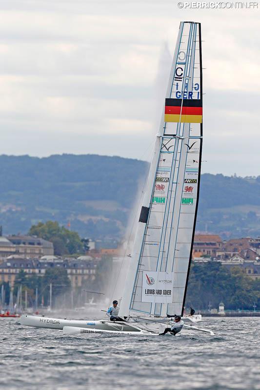 Fleet Race qualification day 2 in the Little Cup 2015 photo copyright Pierrick Contin / www.pierrickcontin.com taken at Société Nautique de Genève and featuring the C Class Cat class