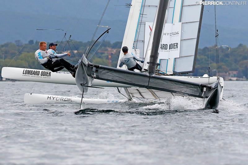 Fleet Race qualification day 2 in the Little Cup 2015 photo copyright Pierrick Contin / www.pierrickcontin.com taken at Société Nautique de Genève and featuring the C Class Cat class