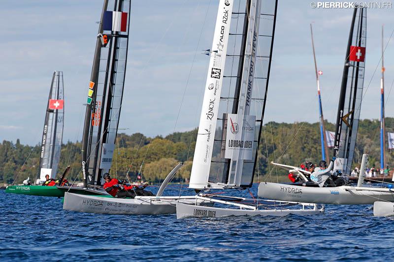 Little Cup 2015 action on Lake Geneva photo copyright Pierrick Contin / www.pierrickcontin.com taken at Société Nautique de Genève and featuring the C Class Cat class