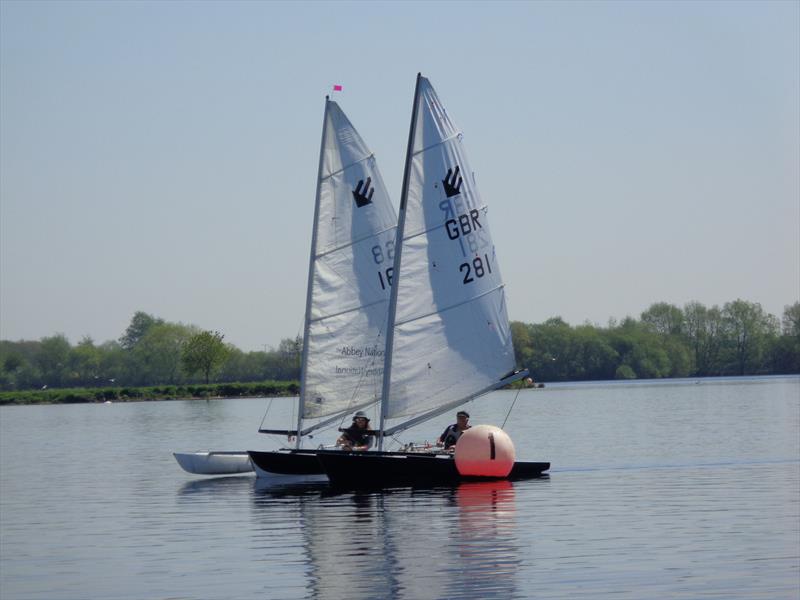 Jack Alderdice (281) and Mark Fletcher (168) during the Burghfield Challenger Regatta - photo © Marion Edwards