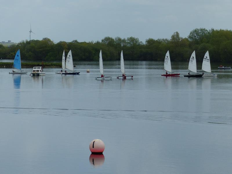 A very calm start to the Burghfield Challenger Regatta photo copyright Richard Johnson taken at Burghfield Sailing Club and featuring the Challenger class
