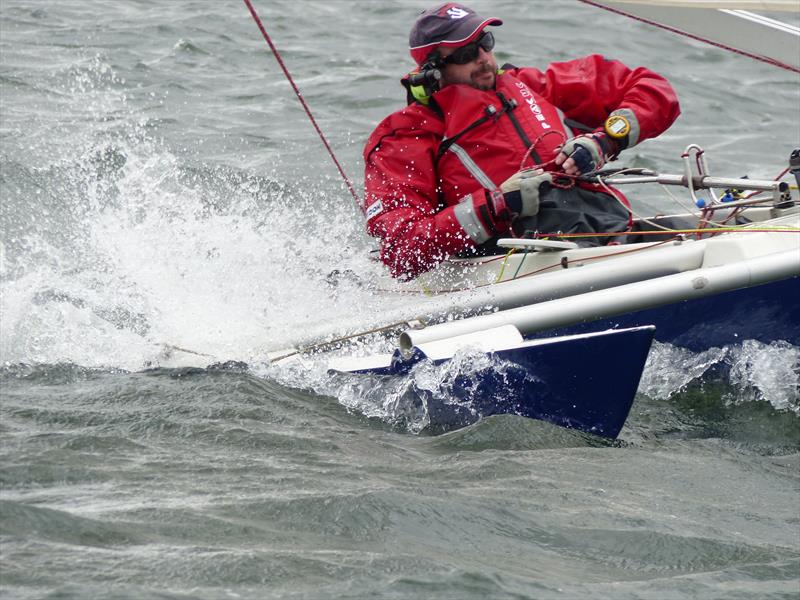 Dean Abra at speed during the Challenger UK Championship at Rutland photo copyright Richard Johnson taken at Rutland Sailing Club and featuring the Challenger class