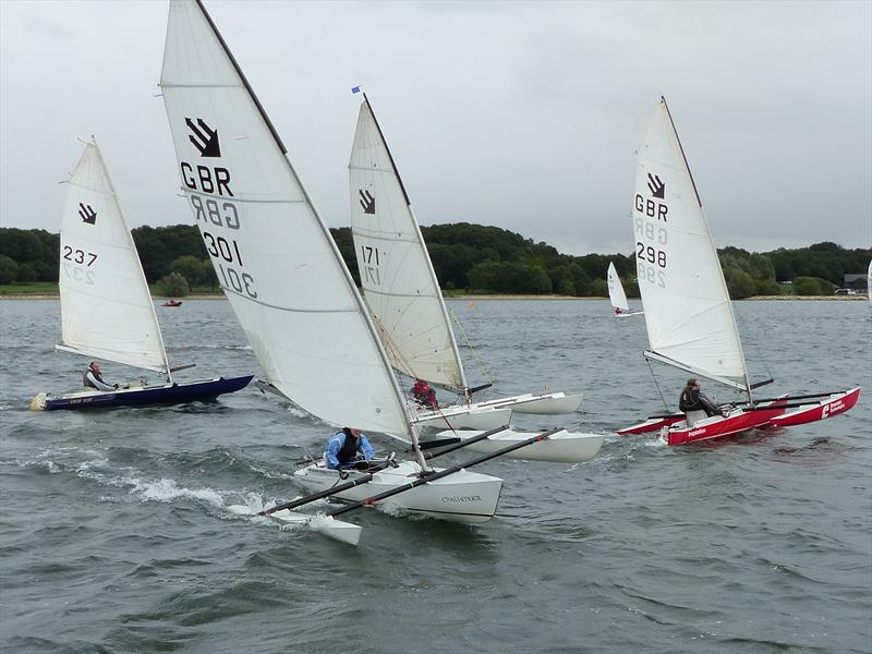 Close tacking during the Challenger UK Championship at Rutland photo copyright Richard Johnson taken at Rutland Sailing Club and featuring the Challenger class