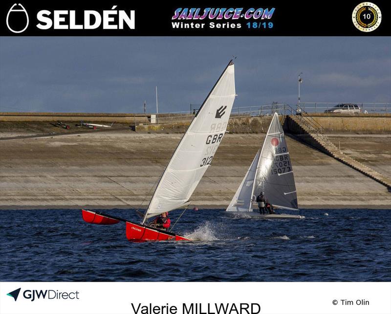 Val Millward during the Datchet Flyer - Selden SailJuice Winter Series Round 2 - photo © Tim Olin / www.olinphoto.co.uk