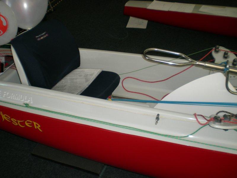 Seating position for one person on a Challenger trimaran photo copyright Magnus Smith / www.yachtsandyachting.com taken at RYA Dinghy Show and featuring the Challenger class