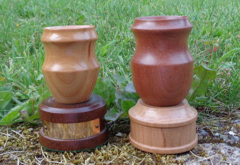 Challenger Welsh Open Championships - the first (left) and second (right) generation miniature Llyn Brenig urns photo copyright Marion Edwards taken at Llyn Brenig Sailing Club and featuring the Challenger class