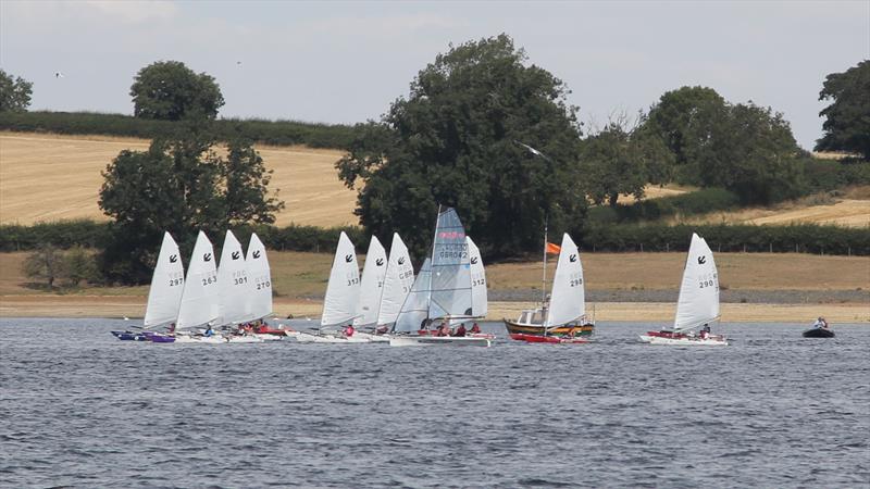 Pursuit race start sees close work by the Challenger fleet at the RYA Multiclass Regatta - Rutland in 2022 photo copyright Tony Mayhew taken at Rutland Sailing Club and featuring the Challenger class