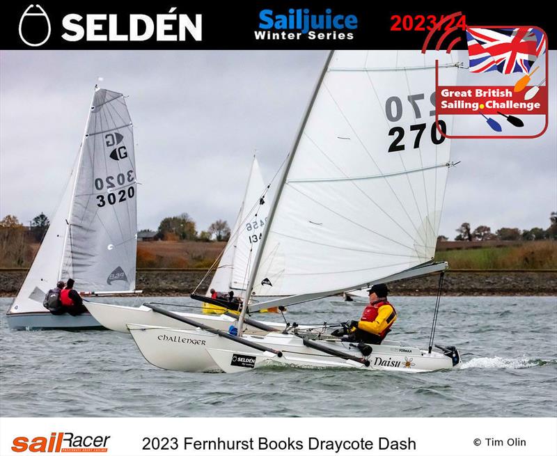 Graham Hall during the 2023 Fernhurst Books Draycote Dash photo copyright Tim Olin / www.olinphoto.co.uk taken at Draycote Water Sailing Club and featuring the Challenger class