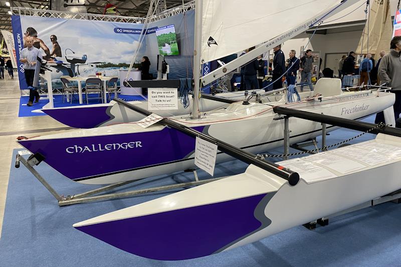 Purple patch at the RYA Dinghy & Watersports Show 2024 - a Challenger trimaran photo copyright Magnus Smith taken at RYA Dinghy Show and featuring the Challenger class