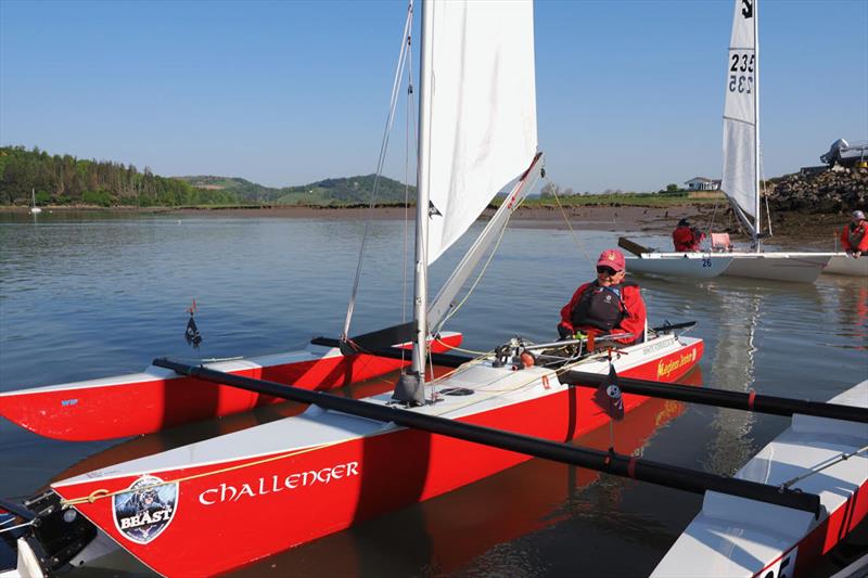 Overall winner Val Millward aboard “Legless Jester”, shortly after launching during the Challenger Scottish Championship - photo © Margaret Purkis