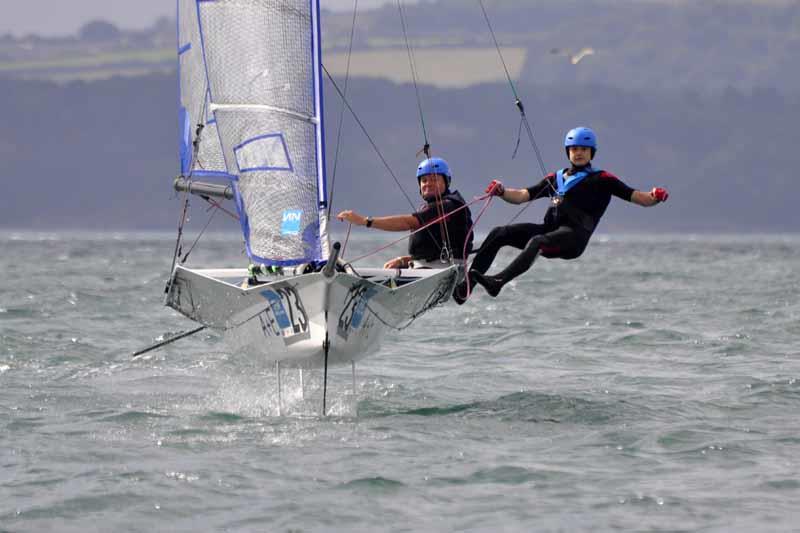 Farther son team Alex and Clive in hover mode during the Cherub Nationals in Torbay - photo © Jean Border / www.borderphotos2010.com