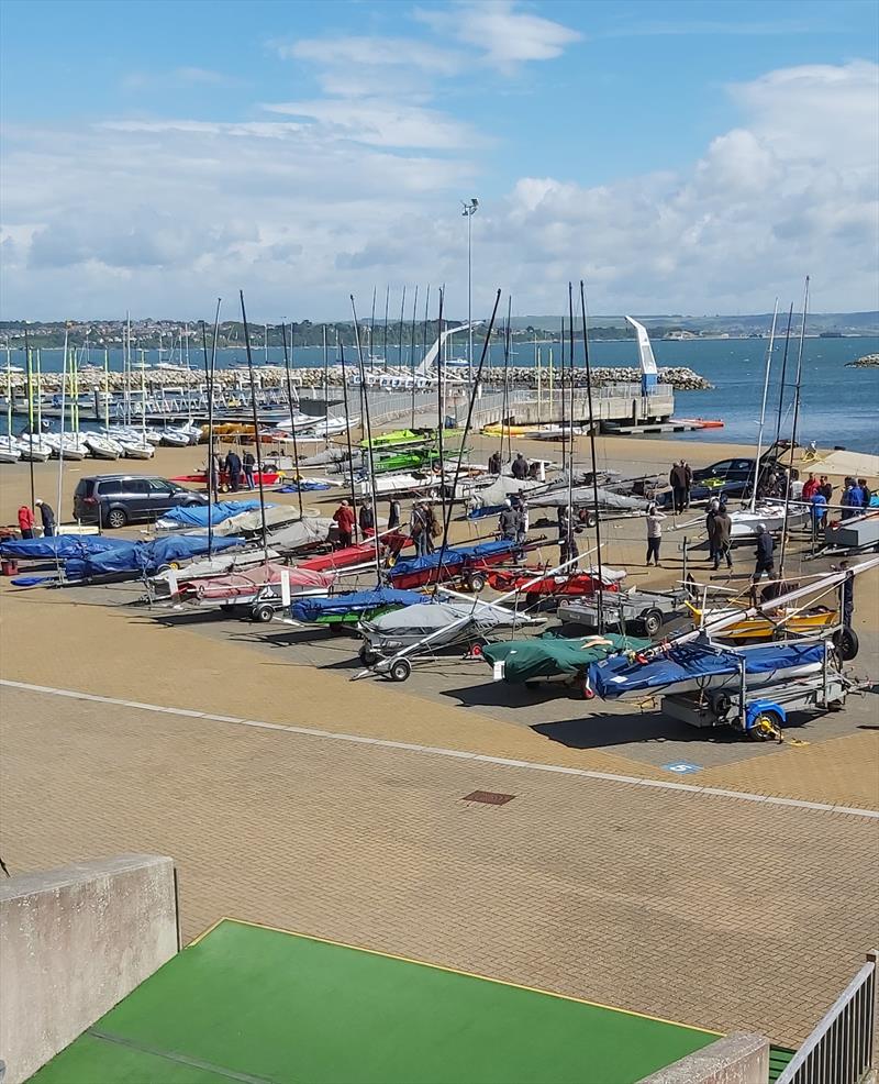 Rigging and measurement ahead of the UK Cherub 70th Anniversary Nationals at the WPNSA photo copyright James Ruddiman taken at Weymouth & Portland Sailing Academy and featuring the Cherub class