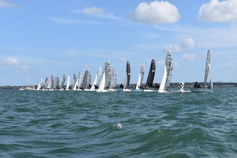 Race Start - 57th Cherub Australian Championship photo copyright Andrew Glassock taken at Darling Point Sailing Squadron and featuring the Cherub class