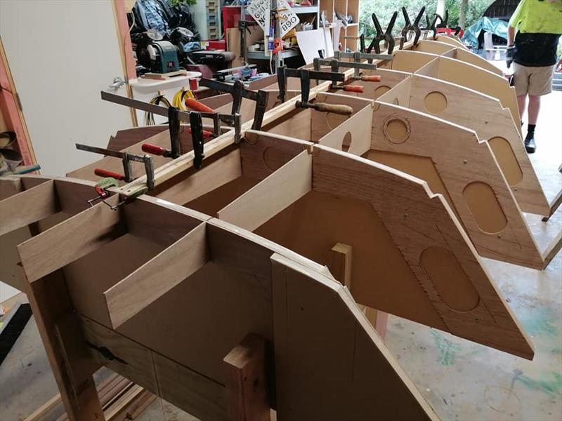 There are said to be 10 Cherubs under construction/rebuild during the Lockdown photo copyright Lance Brown - Cherub Sailing NZ - Facebook taken at  and featuring the Cherub class