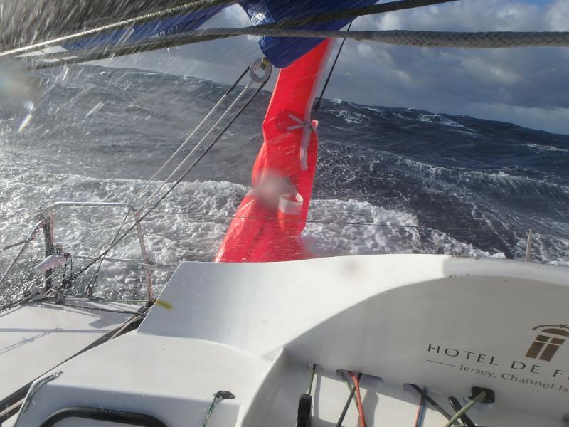 Foresail problems for Phil Sharp in The Transat bakerly 2016 photo copyright PS Racing taken at  and featuring the Class 40 class