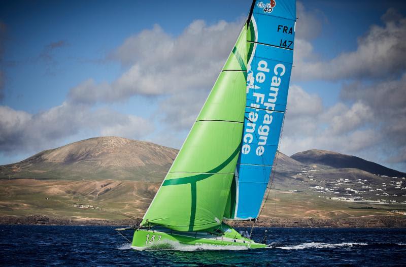 Class40, Campagne de France headed for Grenada after the start off Marina Lanzarote on Saturday 26th November in the RORC Transatlantic Race photo copyright RORC / James Mitchell taken at  and featuring the Class 40 class