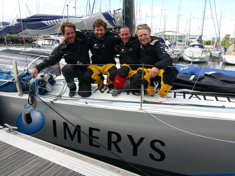 Phil Sharp's Class40 finishes in second place in the Rolex Fastnet Race (l-r) Robin Marais, Phil Sharp, Pablo Santurde, Pietro Luciani - photo © www.philsharpracing.com