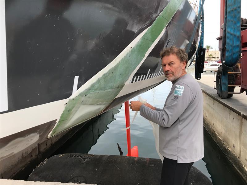 Esprit Scout make a technical stop in Tenerife to repair delamination of their hull photo copyright TJV17 taken at  and featuring the Class 40 class