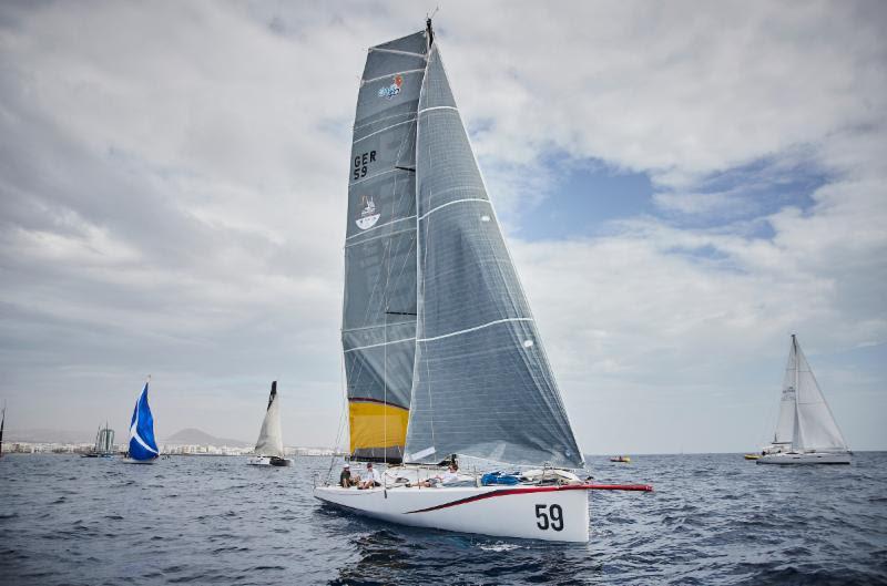 Class40 Red at the start of the race in Lanzarote  - photo © RORC / James Mitchell