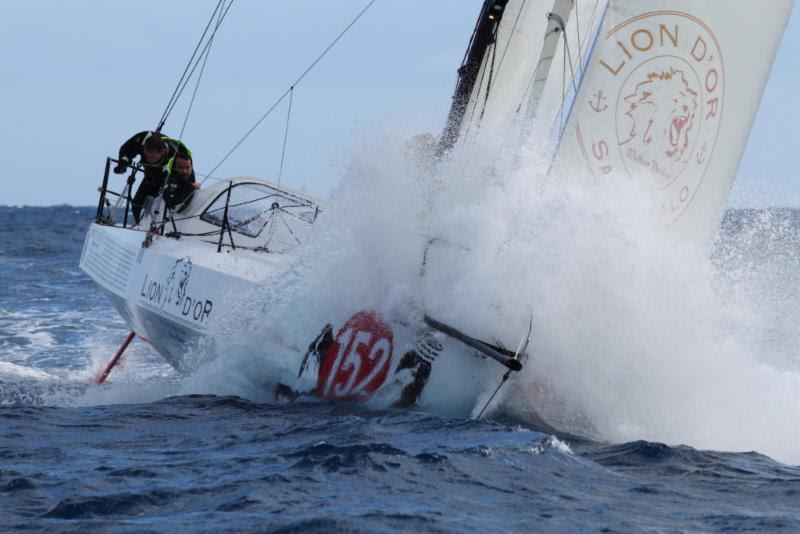 Enjoying spectacular racing: Louis Burton's French Class40 BHB at the Barbuda mark as captured by race photographer – RORC Caribbean 600 - photo © RORC / Tim Wright / www.photoaction.com
