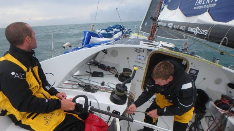 `Since start it turned into a great battle at front of Class 40 pack between Corum, Phorty and us. Nothing like some wind and rain to see us off, as a bit of a warning shot that we are not cruising Med and have some uncomfortable conditions ahead,` Phil - photo © Phil Sharp Racing