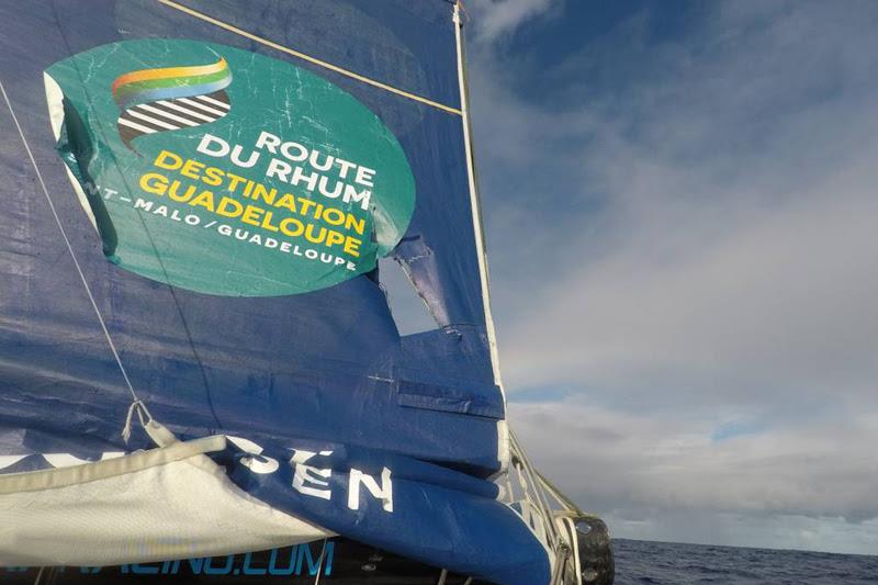 Damage for Phil Sharp to repair mid-race in the Route du Rhum-Destination Guadeloupe photo copyright Phil Sharp taken at  and featuring the Class 40 class