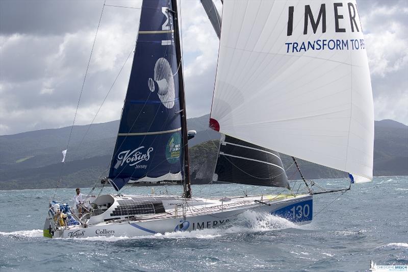 Phil Sharp approaching the finish line in Guadeloupe after 16 days, 13hours 1minute and 50 seconds at sea - Route du Rhum-Destination Guadeloupe - photo © Christophe Breschi