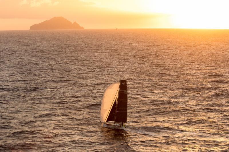 Catherine Pourre's Class40 Eärendil approaching Redonda at sunset in the RORC Caribbean 600 - photo © RORC / Arthur Daniel