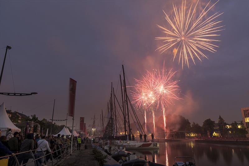 Fireworks to celebrate the 10th anniversary of the Normandy Channel Race, in the port of Caen, May 18th photo copyright Jean-Marie Liot taken at  and featuring the Class 40 class