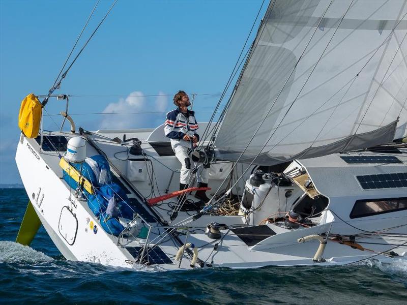 Gaëtan Thomas onboard Class40 #55 'Be The Drop' - photo © Alain Roupie