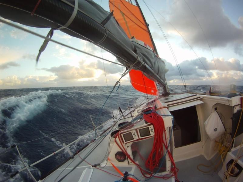 4 reefs in the main and storm jib ahead of Cape Horn photo copyright Global Solo Challenge taken at  and featuring the Class 40 class