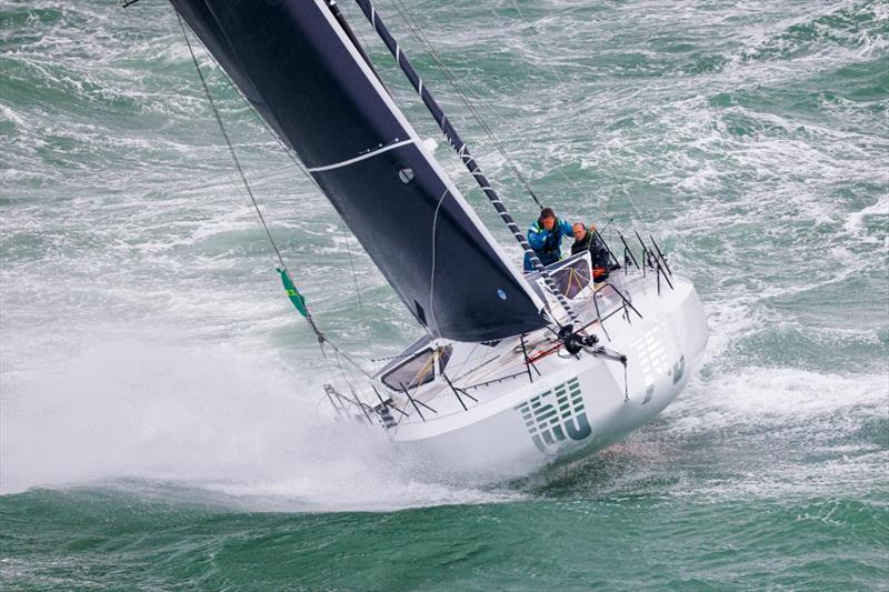 Antoine Magre and the crew of the winning Class40, the Mach 40.4 Palanad 3 - 2021 Rolex Fastnet Race photo copyright Paul Wyeth / www.pwpictures.com taken at Royal Ocean Racing Club and featuring the Class 40 class