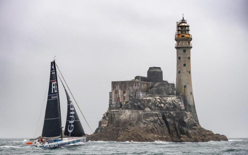 Seen here at the Fastnet Rock - Charles-Louis Mourruau's Guidi is one of the latest Class40 designs in the race - photo © Kurt Arrigo / Rolex