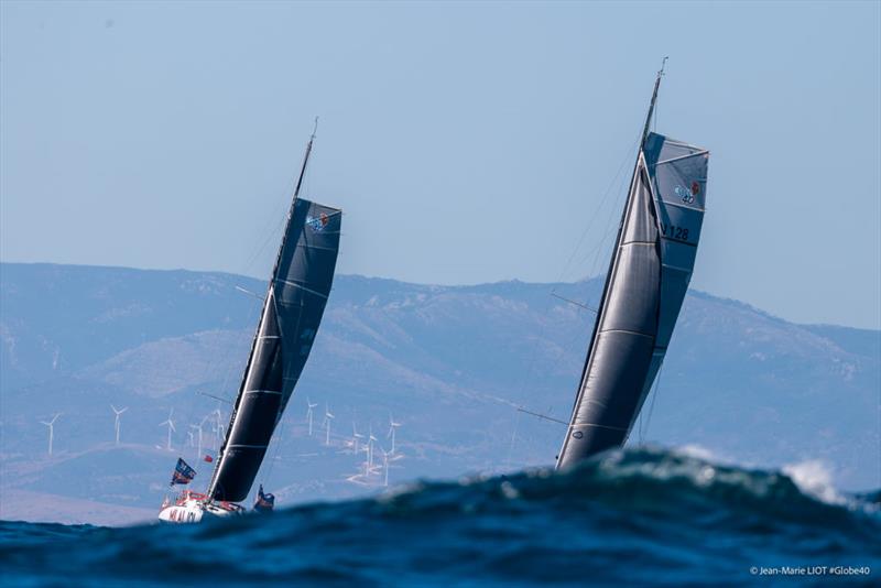 The Globe40 Race fleet in waves off Tangier, Morocco - photo © Jean-Marie Liot / Globe40