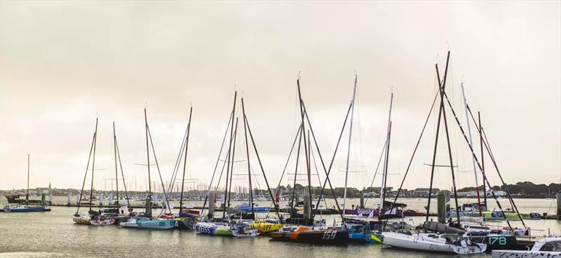 The Transat Jacques Vabre Class 40 fleet in Lorient photo copyright Vincent Curutchet / Alea taken at  and featuring the Class 40 class