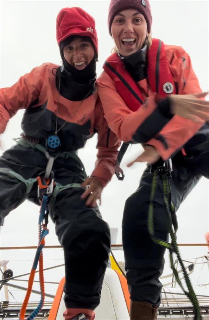 What inclement weather? Baruer and Tucker smile, as always photo copyright Elizabeth Tucker taken at  and featuring the Class 40 class