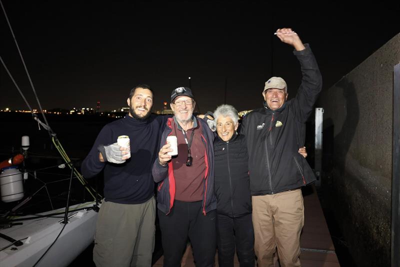 Lord Jiminy Dylan, Kevin, Pam and Jimmy after finishing the Melbourne Osaka Cup photo copyright Kazuyoshi Yamano taken at Ocean Racing Club of Victoria and featuring the Class 40 class