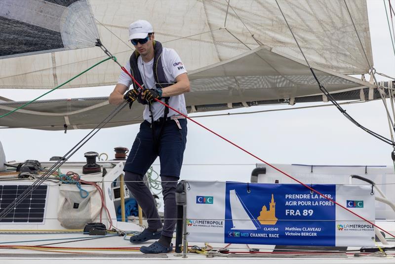 Mathieu Claveau and Victoire Bergercic on PRENDRE LA MER / AGIR POUR LA FORÊT during the CIC Med Channel Race photo copyright CIC Med Channel Race taken at  and featuring the Class 40 class