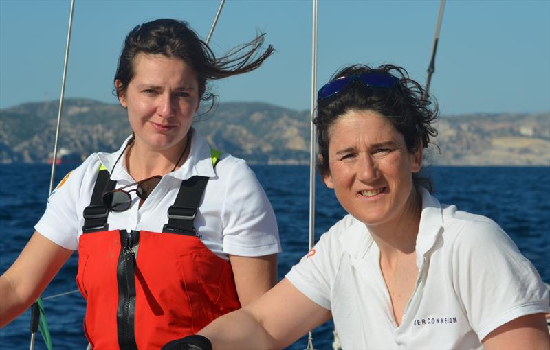 Co-skippers Ambre Hasson and Marine Feuerstein sailing aboard Class40 #89 - photo © Ambre Hasson Collection