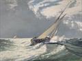 A Cutter's Breeze, Tally Ho, Fastnet Race 1927 (Outward bound) - oil on canvas 76 x 102 cms 30 x 40 ins © Martyn Mackrill