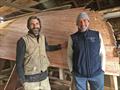 Tom Blue on the left and Tim Phiilips OAM during the construction of one of the Kooyong 28s © The Wooden Boatshop