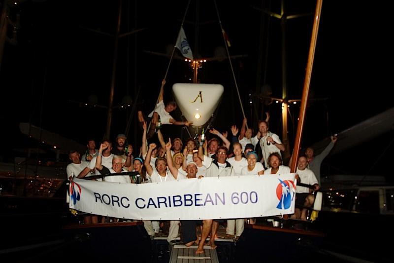 Athos dockside in Antigua after their battle with Adela in the RORC Caribbean 600 photo copyright Kevin Johnson / www.kevinjohnsonphotography.com taken at Royal Ocean Racing Club and featuring the Classic Yachts class