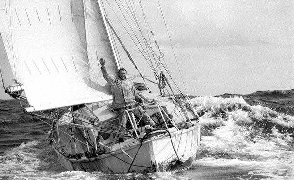 Robin Knox-Johnston aboard Suhaili at the finish of the 1968 Sunday Times Golden Globe Race photo copyright Bill Rowntree / PPL taken at  and featuring the Classic Yachts class