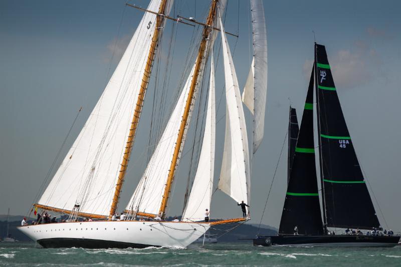 Eleonora and Bella Mente on day 5 of the RYS Bicentenary International Regatta photo copyright Paul Wyeth / www.pwpictures.com taken at Royal Yacht Squadron and featuring the Classic Yachts class