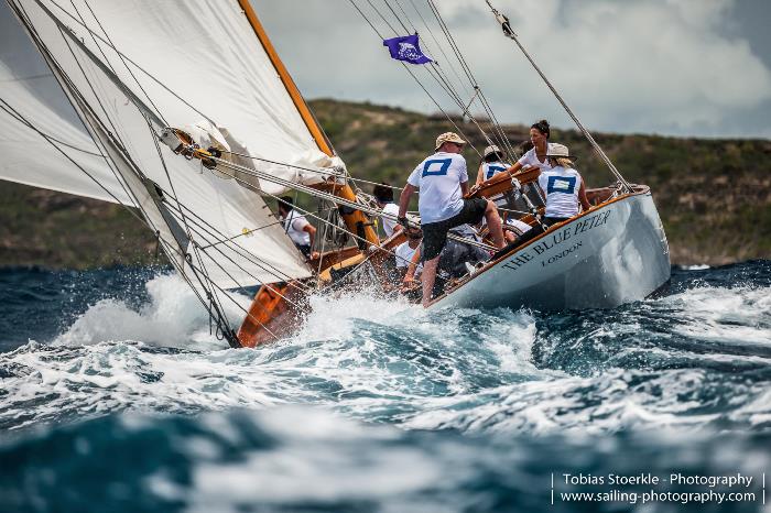 The Blue Peter at the 2014 Antigua Classic Yacht Regatta - photo © Tobias Stoerkle / www.sailing-photography.com