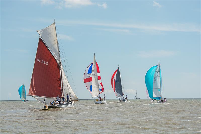 The fast handicap fleet and Mayfly during Mersea Week 2015 photo copyright Patricia Forrest taken at West Mersea Yacht Club and featuring the Classic Yachts class