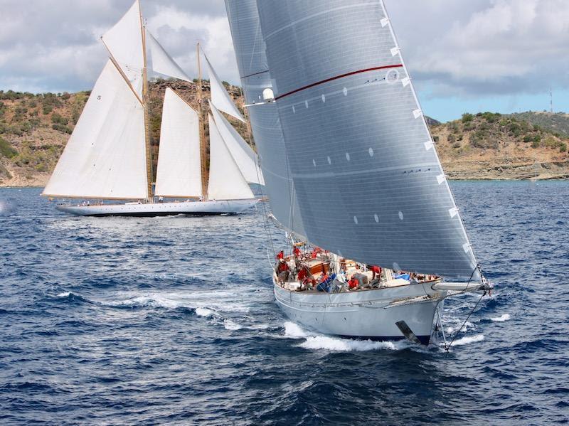 Glorious schooners: Adela and Eleonora at the start of the 9th edition of the RORC Caribbean 600 photo copyright RORC / Tim Wright taken at Antigua Yacht Club and featuring the Classic Yachts class