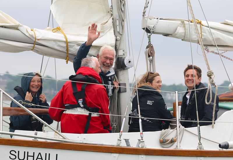 Sir Robin Knox-Johnston on Suhaili for the opening day of Southampton Sailing Week photo copyright Andrew Sassoli-Walker taken at  and featuring the Classic Yachts class